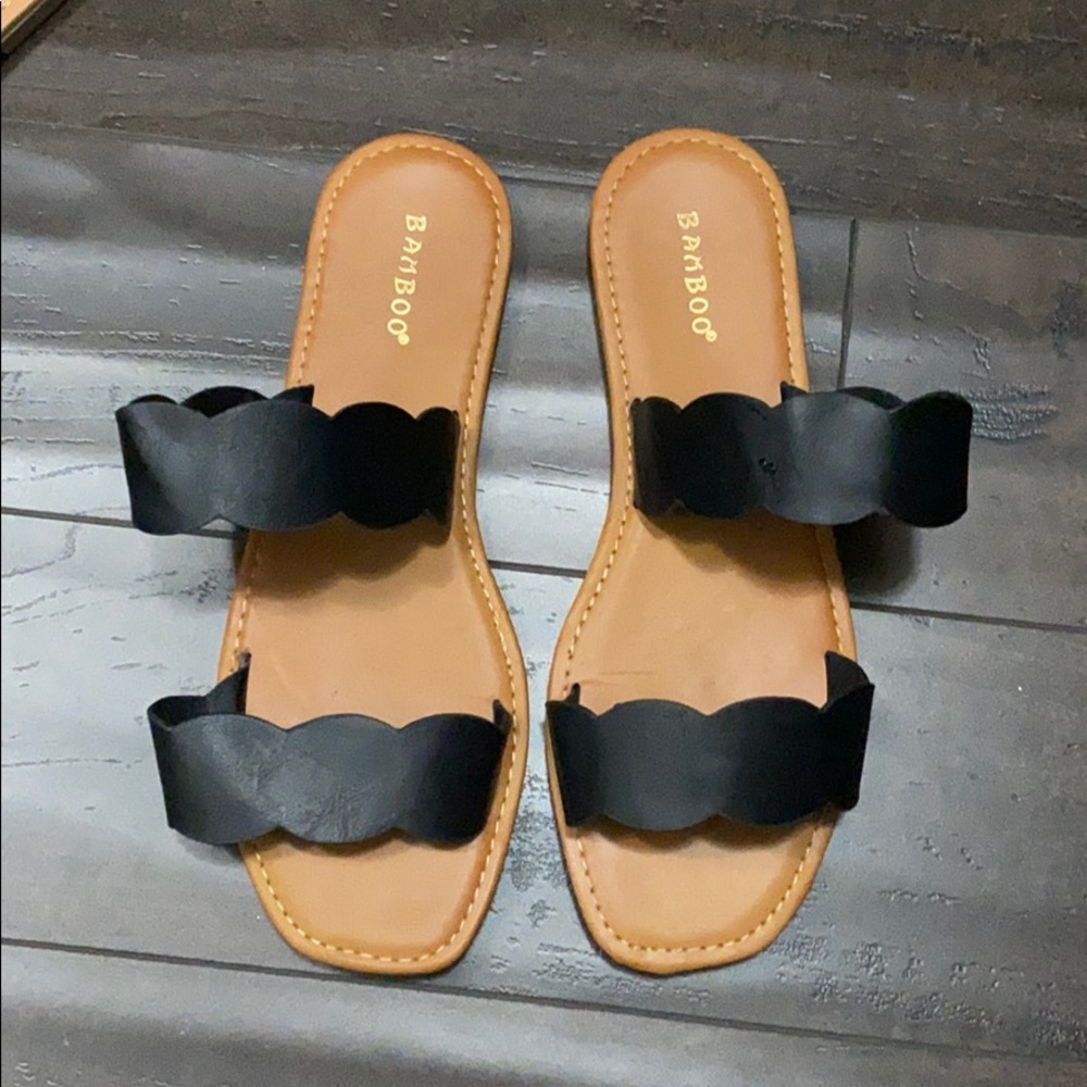 Bamboo black sandals